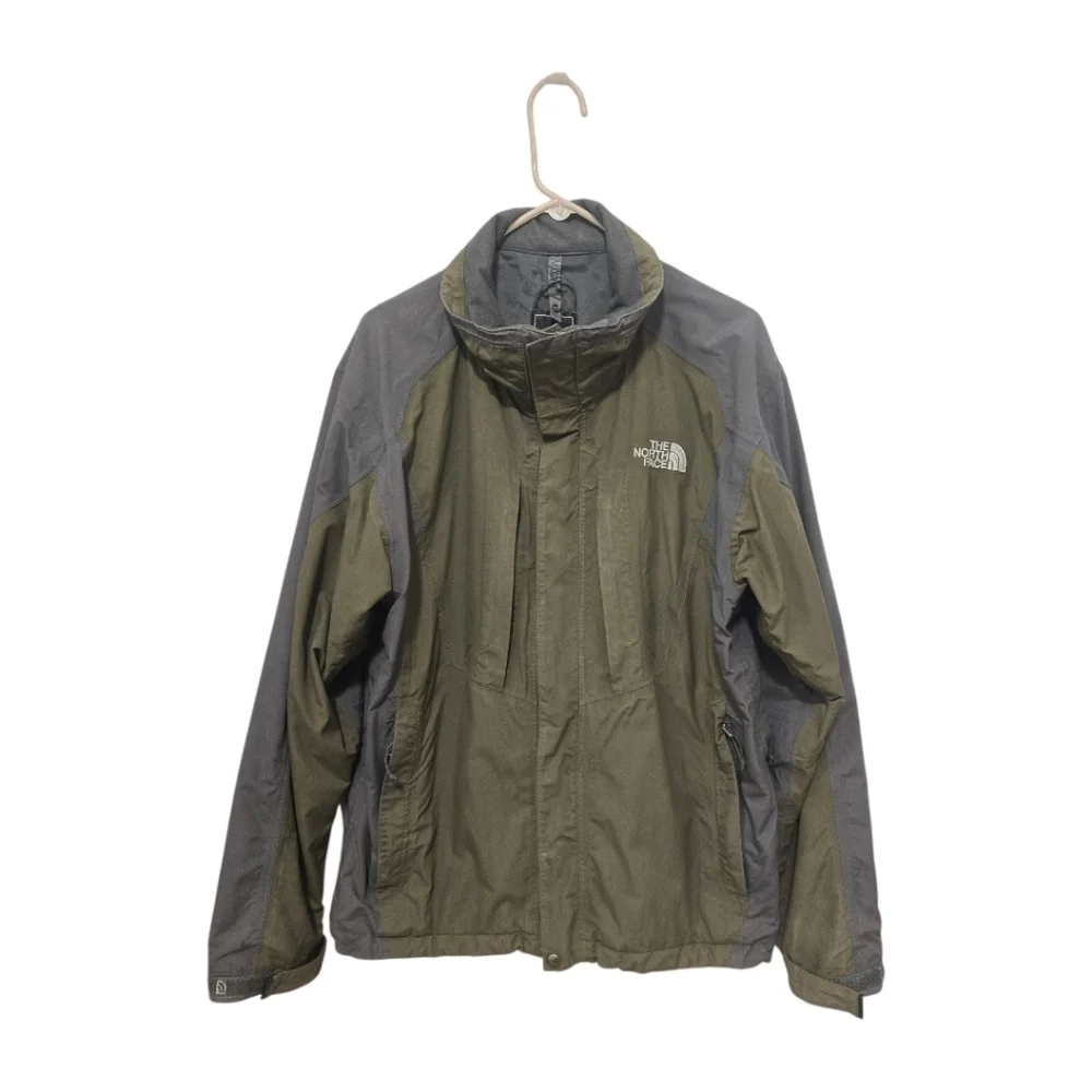 The North Face HyVent Waterproof Windbreaker Jacket Men Sz Large Army Green Gray